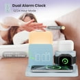thumbnail image 4 of Wireless Charging Station 7 in 1 Compatible for iPhone 17/16/15/14/13/12 Pro Max, Apple Watch & AirPods with Alarm Clock, Night Light Blue, 4 of 8