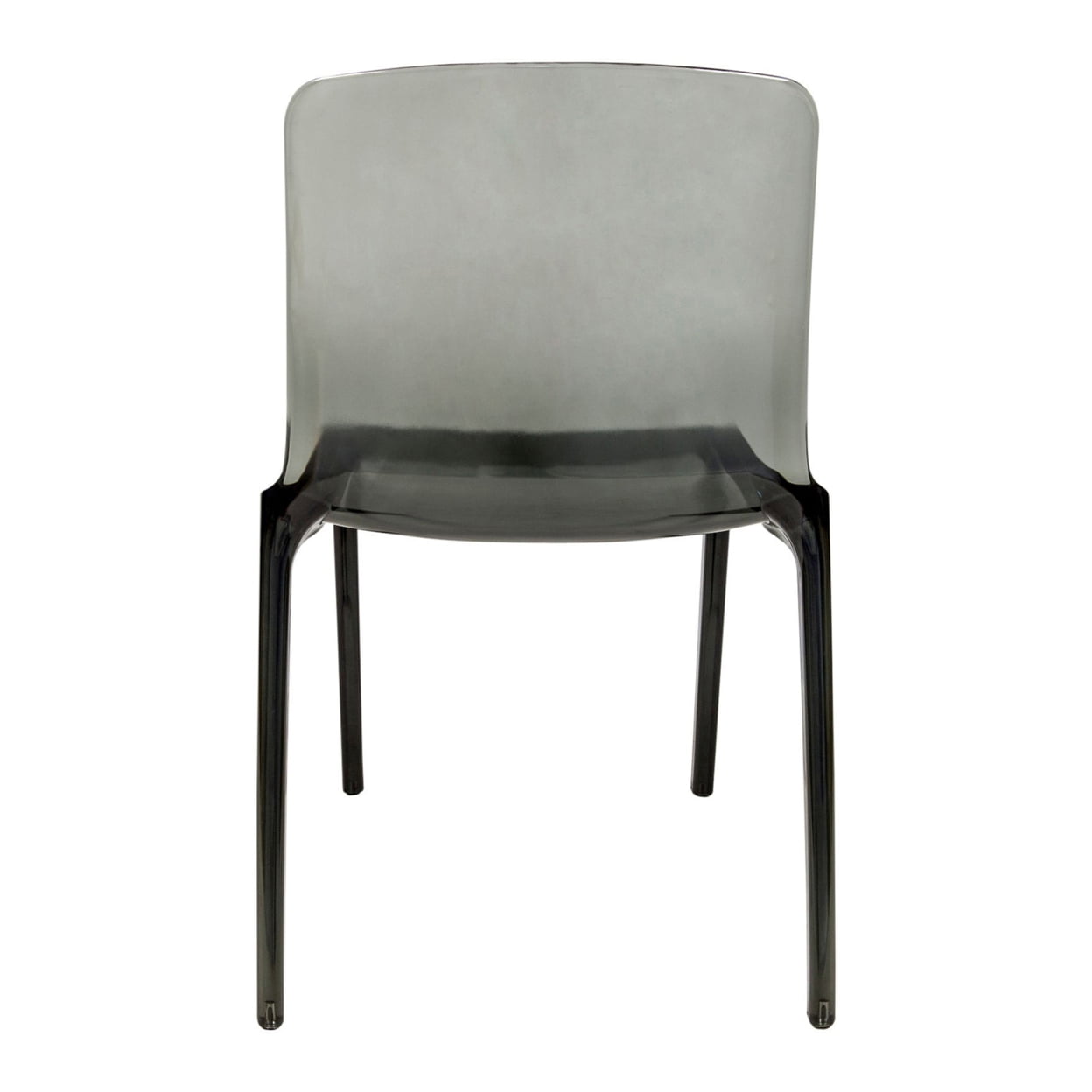 LeisureMod Murray Mid-Century Modern Dining Chair - Transparent Black Acrylic, Ergonomic Design, Stackable