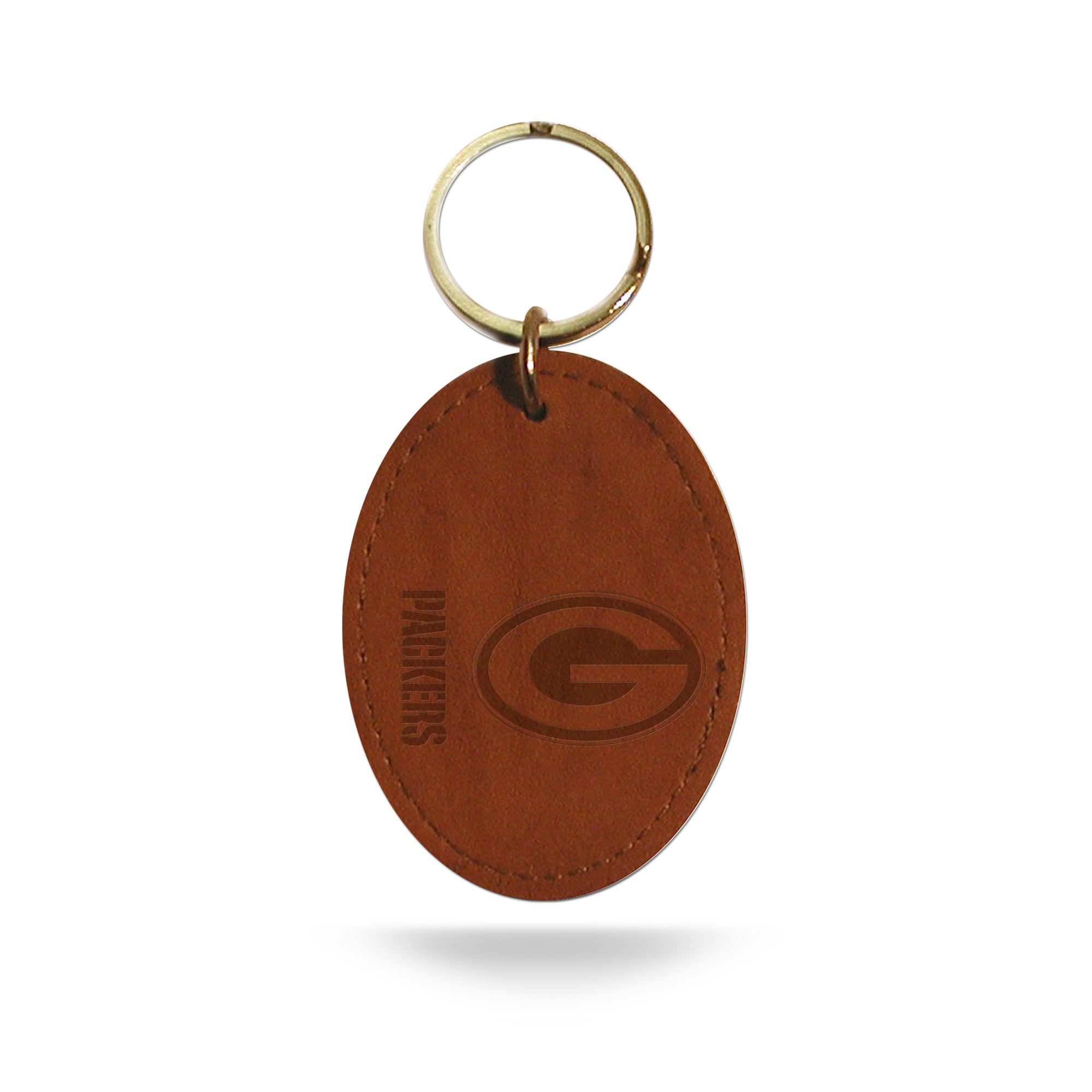 Green Bay Packers Official NFL 3 inch Leather Key Chain Keychain by