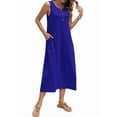 thumbnail image 4 of Fantaslook Long Tank Dresses for Women Summer Sleeveless Button Down Dress Casual Loose Beach Vacation Sundress, 4 of 8
