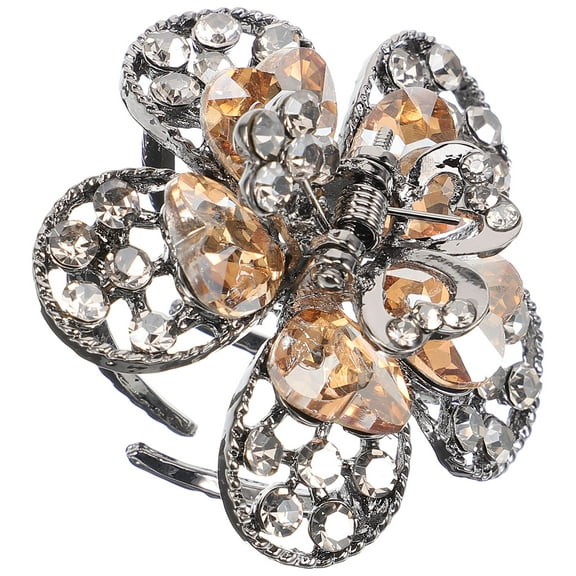 unbranded  Rhinestone Flower Hairpin Various Occasions Claw Clip Fixing Hairstyles