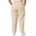 thumbnail image 4 of DARING DIVA Women's Plus Straight Leg Elastic Loose Pockets Trousers Light Khaki 4X, 4 of 6