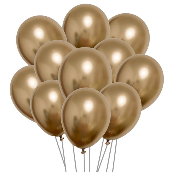 Globos de látex Ztikug de 10 cm, color champán dorado metalizado (50 unidades)