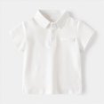 thumbnail image 2 of NIEWTR Childrens Polo Shirts for Boys Toddler Youth Short Sleeve Solid Tee Top Casual Soft Breathable Everyday Wear Sizes 2T-5T 4-12(B-White,12-18 Months), 2 of 4