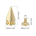 thumbnail image 2 of Unique Bargains 16Pack Cone Spike Stud Rivet, 10x20mm Screw Back Tree Studs and Spikes for Leather Craft(Gold), 2 of 8