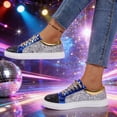 thumbnail image 5 of Glitter Sparkly Low Top Sequins Lace Up Tennis Shoes Comfort Bling Fashion Shiny Walking Shoes, 5 of 7
