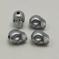 thumbnail image 5 of U8MO 50pcs Silver Acrylic Halloween Gothic Skeleton Skull Head Bead 13mm Loose Spacer, 5 of 5