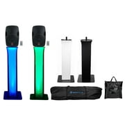 (2) Rockville BPA12 12" Powered 600w DJ Speakers w Bluetooth+Totem Style Stands