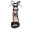 thumbnail image 2 of Sandalias De Mujer Con Tacón En Bloque Y Cordones Negro 8, 2 of 7