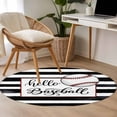 thumbnail image 4 of Black White Striped Round Area Rug 3Ft Washable Small Circle Rugs for Kitchen Entryway, Baseball Stripes Farmhouse Art Non-Slip Carpet Floor Mats Indoor Outdoor Carpet Runner Aesthetic Home Decor, 4 of 8