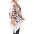 thumbnail image 4 of Sakkas Aymee Women's Caftan Poncho Cover up V neck Top Lace up With Rhinestone - EW284-White - One Size, 4 of 5