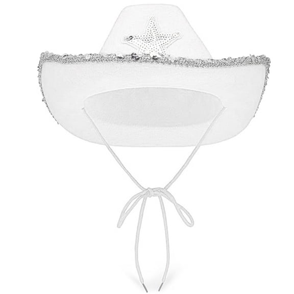 Jesscasday Sparkle Star Cowboy Hat Vintage Western Styles Cowgirl Hat For Cosplay Parties