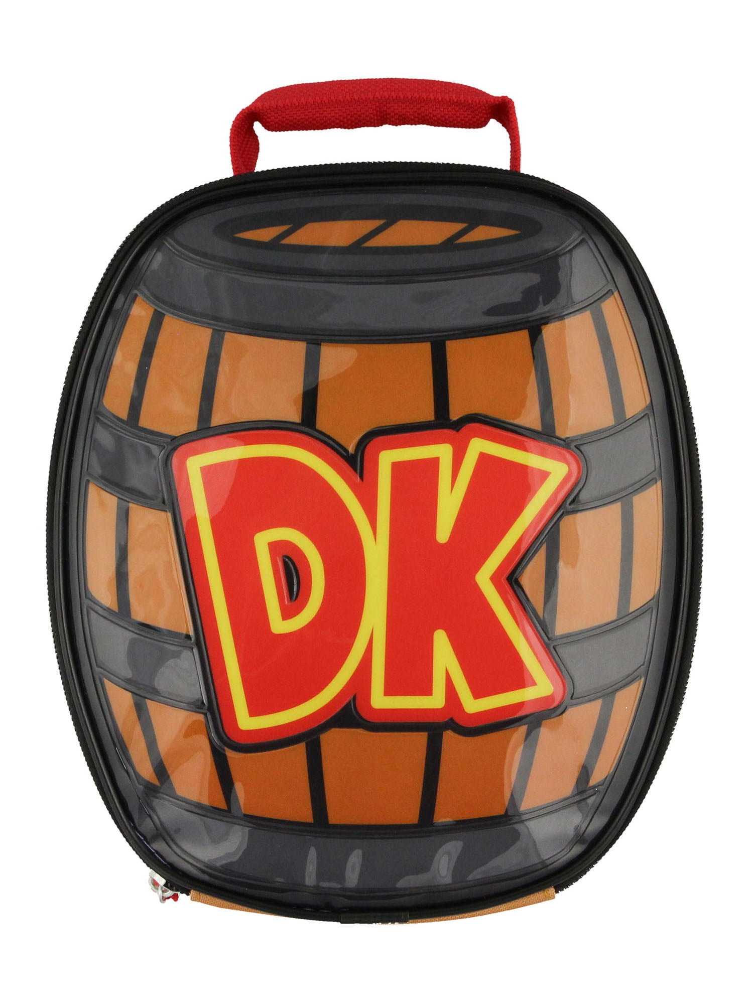 Nintendo Donkey Kong DK Barrel Shaped Insulated Lunch Bag Tote For Hot And Cold Food, Drinks, And Snacks 10"