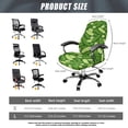 thumbnail image 7 of POLERO Anti Slip All-in-One Office Swivel Chair Slipcover, Green Cucumber Pattern Elastic Cloth Anti-Dust Office Chair Cover for Home Study Workspace, 7 of 7