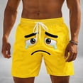 thumbnail image 2 of ibiyuan Funny Expression Graphic Mens Swim Trunks Drawstring Waist Mens Bathing Suit Quickdry Elastic Waist Pool Party Swimwear Beach Board Shorts, 2 of 4