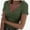 Army green, variant on Women Tops V Neck Shirts Short Sleeve Casual Ribbed Slim Fitted T Shirts for Summer
