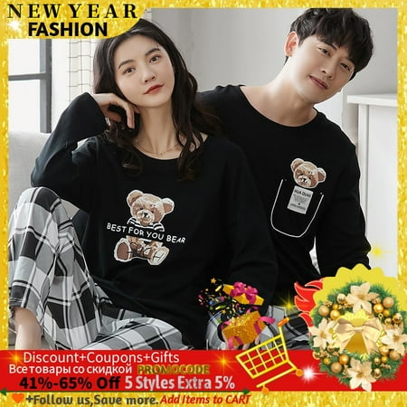 

QWZNDZGR Autumn Winter Long-sleeved Men s Cotton Pajamas Letter Striped Cartoon Pajama Sets Casual Men Pyjamas Plus Size 3XL Pijama Set