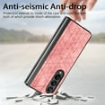 thumbnail image 3 of ELEHOLD for Samsung Galaxy Z Fold 4 2022 Leather Case, Embossed Leather Slim Fit Lightweight Shockproof Case Anti-Scratch Folding Phone Cover with Anti-Slip Strip,Pink, 3 of 7