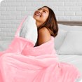 thumbnail image 3 of Bare Home Plush Sherpa Bed Blanket - Fluffy & Soft - Reversible - Lightweight - King, Light Pink, 3 of 7