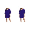 thumbnail image 2 of Qarigey Vestido informal para mujer, a la moda, con mangas acampanadas, suelto, acampanado, túnica, cuello en V, vestidos de playa, , Azul oscuro METRO 2Conjunto, 2 of 6