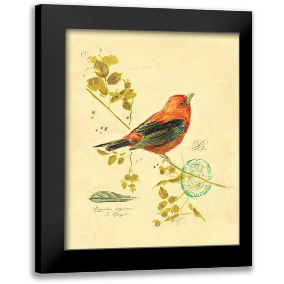 Barrett, Chad 12x14 Black Modern Framed Museum Art Print Titled - Gilded Songbird 3