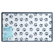 Vibrant Life Vinyl Pet Food Placemat, Blue Paws, 20" x 11.5"