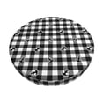 thumbnail image 2 of Lsque Black Tartan Plaid Round Bar chair cushion covers Velvet Fabric Premium Comfort Protects from Scratches and Stains for 14-17 Inch Chair- 12 inch, 2 of 7
