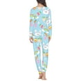 thumbnail image 3 of FKELYI Cute Rabbit Long Sleeve Pjs 2-Pack Easter Eggs Polyester Party Nightwear for Women Size L Leisure Long Sleeve Women Pajama Set, 3 of 4