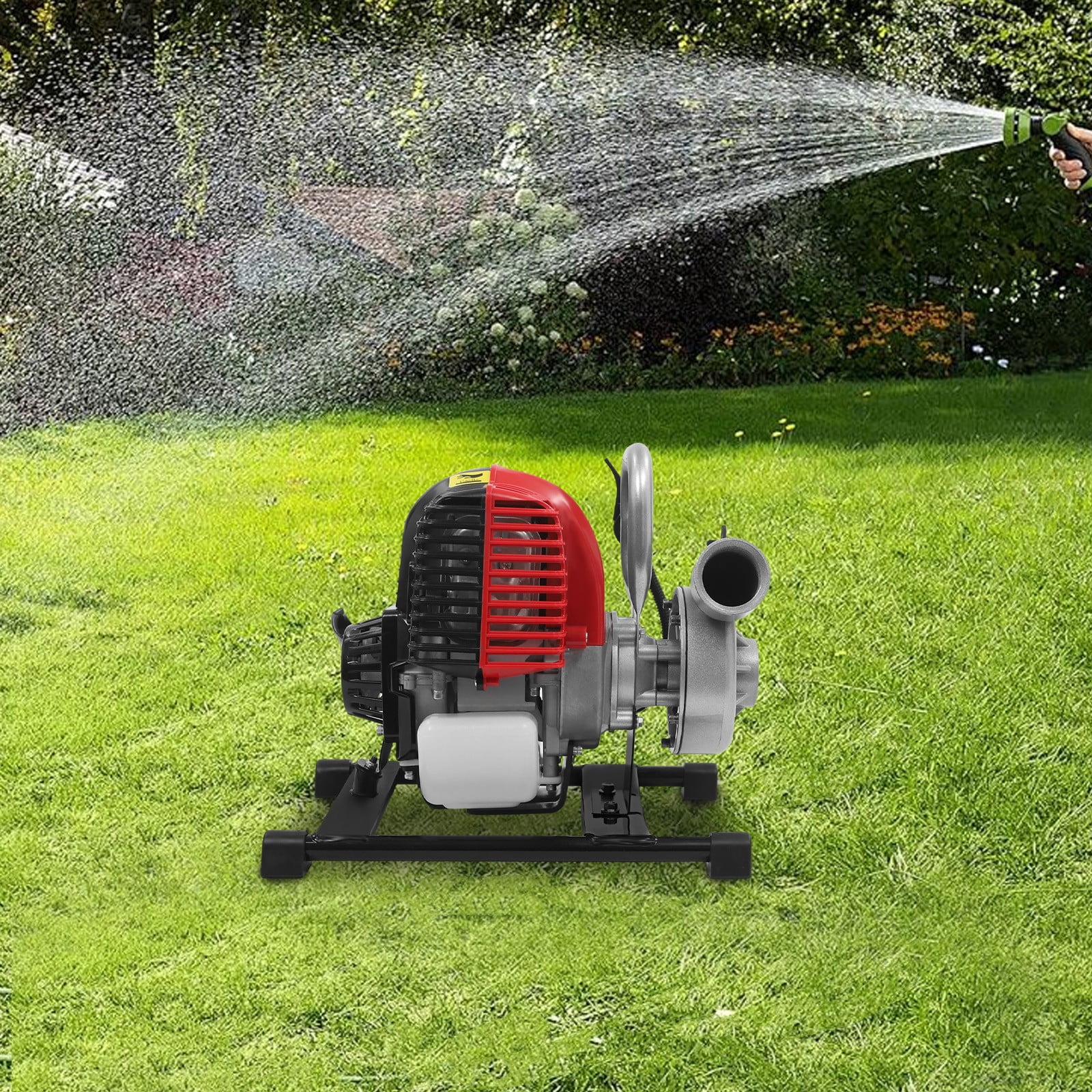 31CC 1.5 inch 4 Stroke Portable Gasoline Engine Water Pump, 1.6HP 36.5cc Gas Powered Water Transfer Pump with Maximum Speed 6500RPM for Farmland Garden Watering/Irrigation Pool