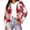 Red, variant on Tqcoqu Women's Plaid Cropped Hooded Shacket,Long Sleeve Button Down Loose Casual Jacket With Chest Pockets