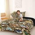 thumbnail image 4 of Erosebridal Fishing And Hunting Fishes Queen Comforter Set 3pcs For Boys Girls,Abstract Camo Lake Life Bedding Comforter Set For Teens,Black Reversible, 4 of 6