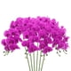 thumbnail image 1 of 3 piezas de tallos de orquídea artificial a granel, orquídeas de gran flor real de 37 pulgadas de alto, 9 flores falsas de Phalaenopsis para decoración de hogar y boda (3 piezas, púrpura), 1 of 7