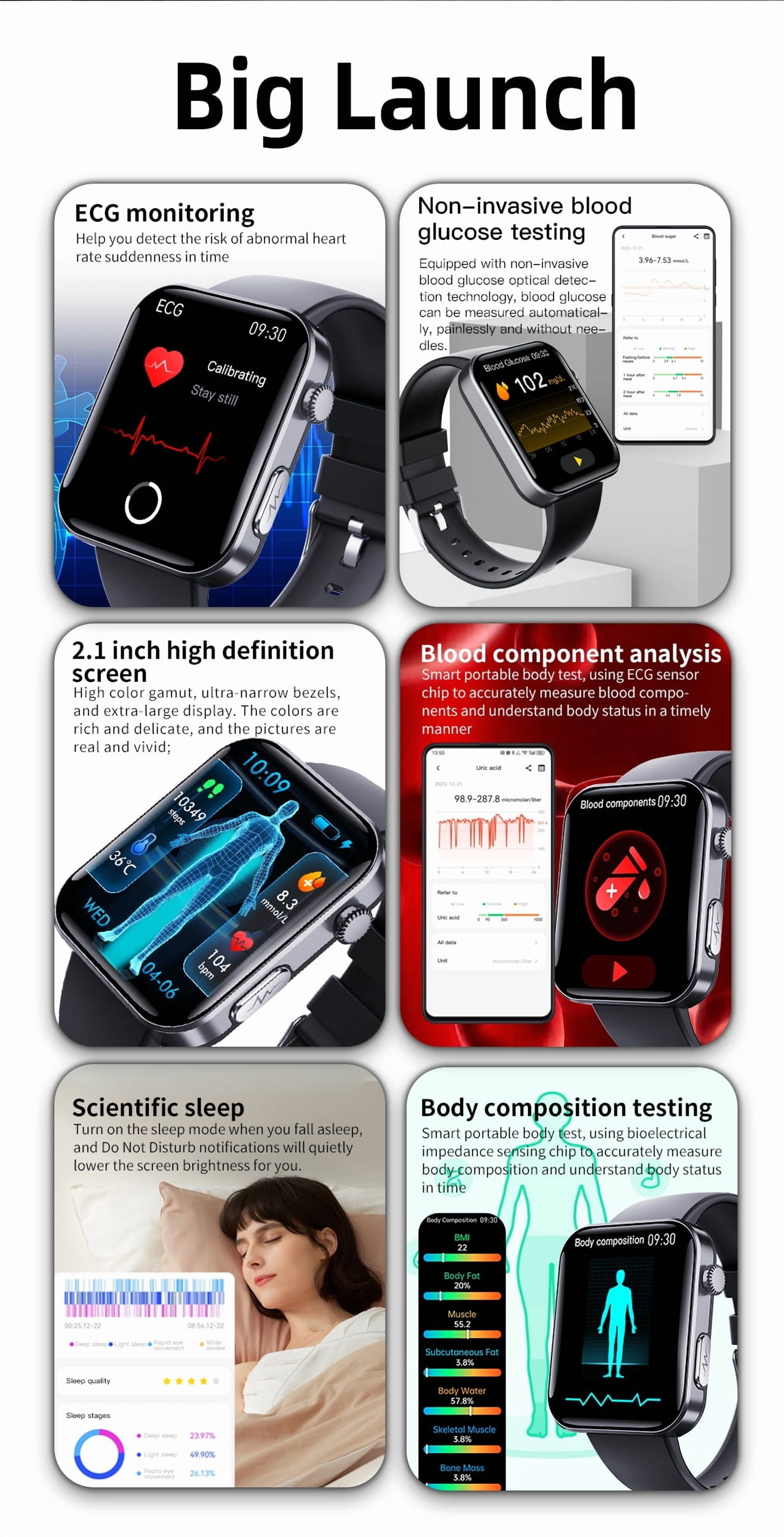 LAATIKUI F300 smart watch fitness monitoring tracker waterproof sports