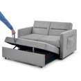 thumbnail image 5 of 3 in 1 Sofa Bed, Chenille Sleeper Recliner Chair with Pull-out Bed and Side Pockets, Multifunctional Upholstered Sofa Couch with 500LBS Weight Capacity for Living Room, Bedroom, Office, Gray, 5 of 7