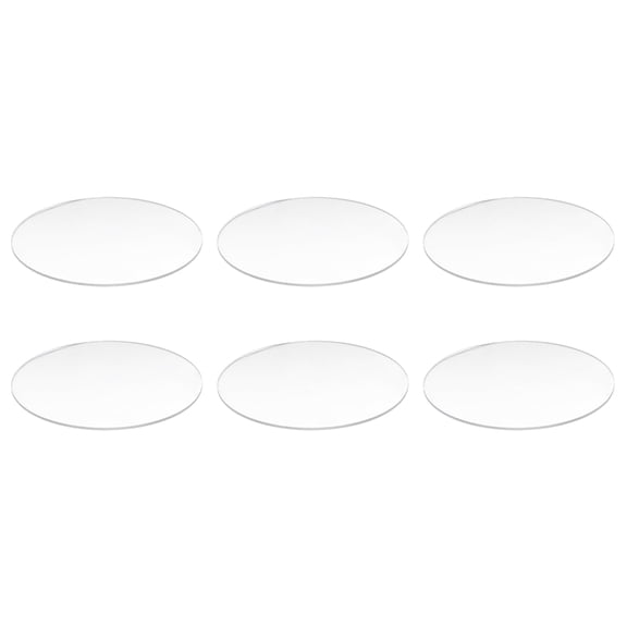 6X Transparent 3mm Thick Mirror Acrylic Round Disc Diameter:70mm