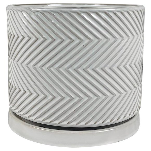 Planter Border Concepts, diseño de cruz de cerámica, 20 cm, color blanco