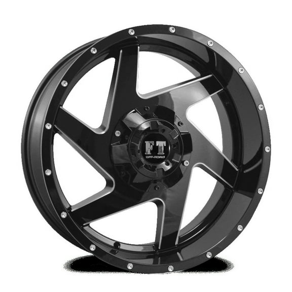 17X9 10-127/139.7 OFF ROAD FT#6052 GLOSS BLACK/MILLING -12/87.1