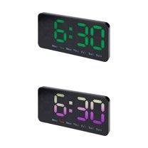 Unique Bargains 2 Pcs Digital Dual Alarm Clock Dimmable Wall Clocks Green/Pink