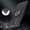 thumbnail image 3 of For Motorola Moto Edge (2022) Armor Hybrid with Ring Holder Kickstand Shockproof Heavy-Duty Durable Rugged Dual Layer Cover ,Xpm Phone Case [ Black ], 3 of 10