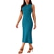 thumbnail image 4 of Vestido de suéter midi sin mangas de punto acanalado para mujer INSPIRE CHIC, elegante y casual con cuello simulado, 4 of 5