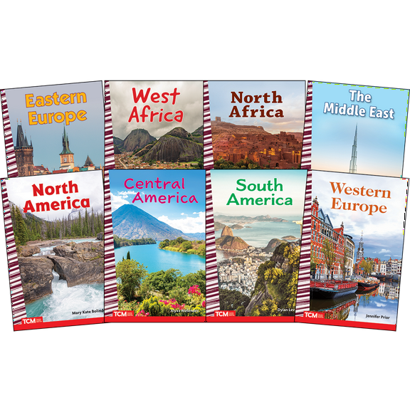 Explore The World: The Americas, Europe, Africa and The Middle East: Social Studies Readers 8-Book Set