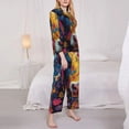 thumbnail image 3 of Haiem Colorful Daisy Sunflower Cow Pattern Women’s Long-sleeve Sleepwear,Sleepwear Set,2-piece Loungewear Set,Soft PJs Comfy Nightwear with Pockets-XX-Large, 3 of 7
