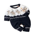 thumbnail image 2 of Combinaison de Noël Bébé en Tricot Cerf Imprimé Col à Manches Longues Romper, 2 of 6