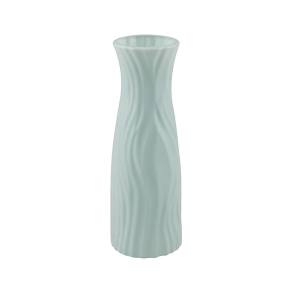 Faux Rattan Plastic Vase - Green Unbreakable Decorative Craft Vase, Glaze Container for Dry Wet Flower Arrangement Home Tabletop Decor