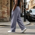 thumbnail image 5 of Men Loose Fit Jogger Pants Elastic Drawstring Waist Wide Leg Casual Sweatpants Breathable Outdoor Workout Pants With Side Pockets M, 5 of 8