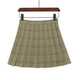 thumbnail image 4 of Plaid Skirts for Women Spring Fall Casual Pleated Skirt A Line Mini Tartan Skirt Party Dance Relaxed Fit Green XXL, 4 of 8