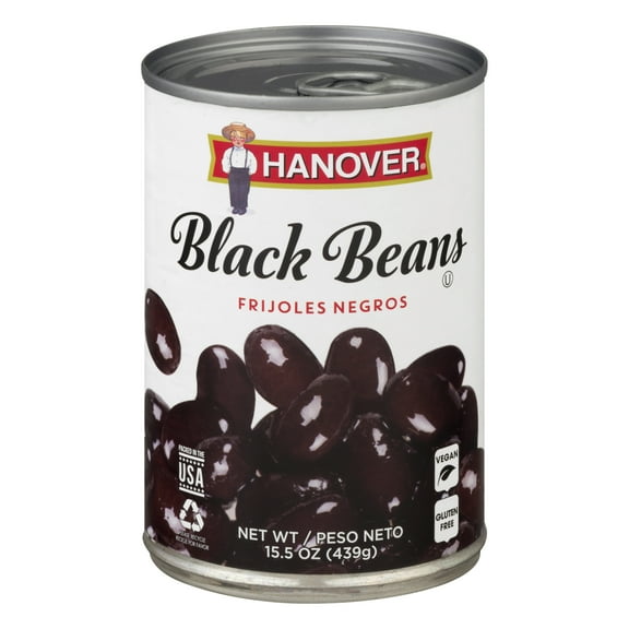 Hanover Black Beans, 15.5 oz Can – Vegan, Gluten Free Pantry Staple