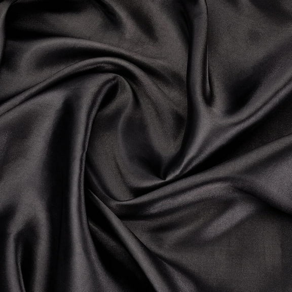 5yards Silky Shiny Satin 60inch Wide Black Satin Fabric Poly Silk Silky Satin Fabric for Arts and Crafts DIY Sewing Decoration Black
