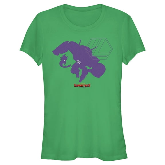 Junior's DC League of Super-Pets Lex Luthor and Lulu Silhouettes Graphic Tee Kelly Green X Large