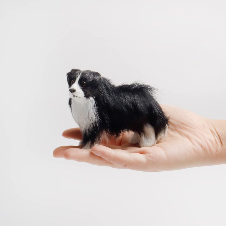 Holzlrgus Simulated Plush Collie Fake Dog Furry Dog Figurines